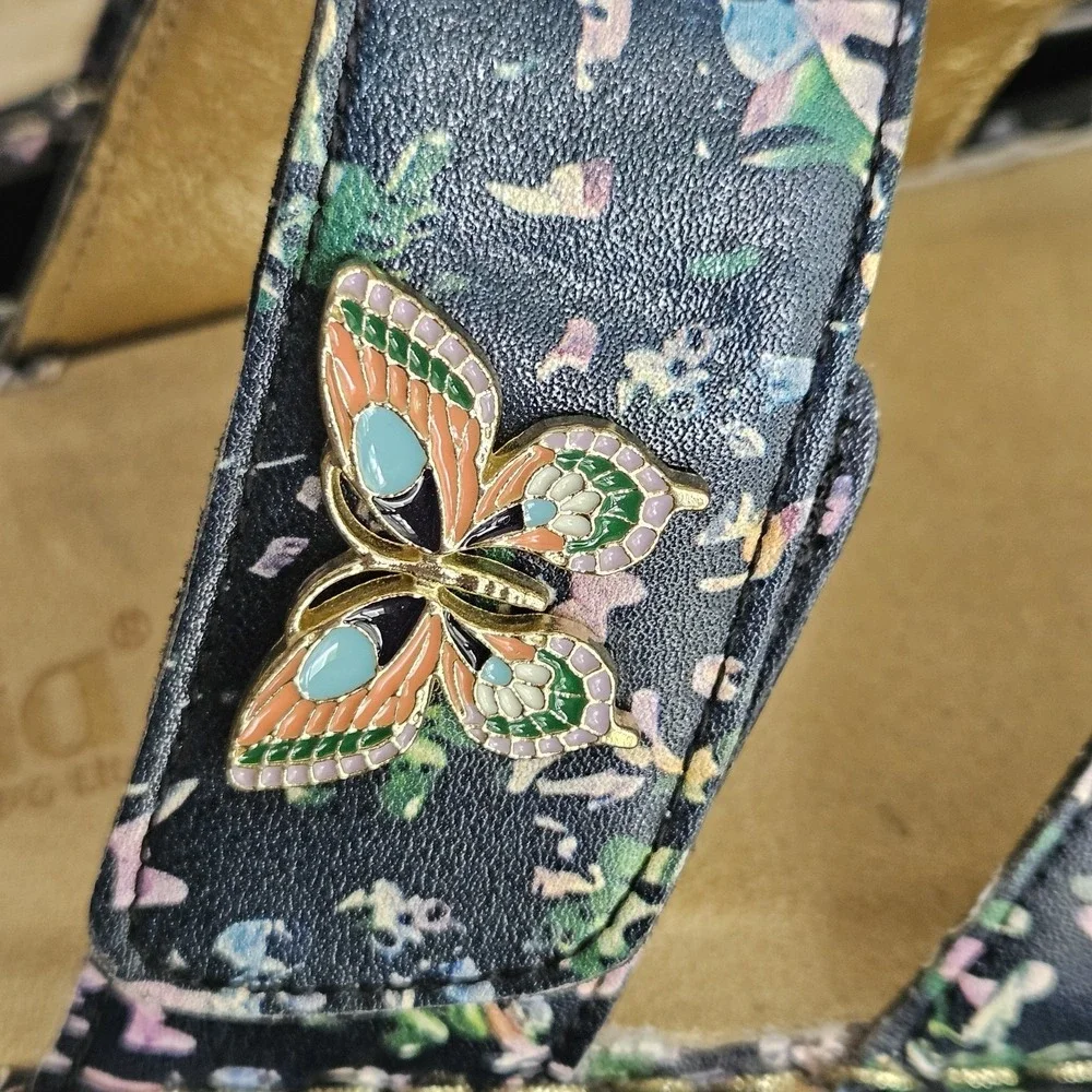 Alegria by PG Lite Sandals Womens 40 Multicolor Leather VIC-7504 Butterfly